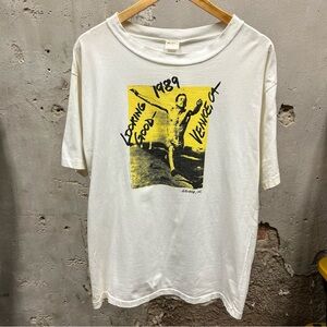 Vintage 1989 White Marathon Runing Graphic T-Shirt Sport Oversized Single Stitch